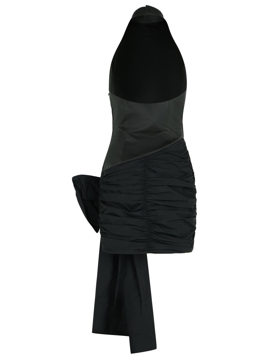Rotate Dress With Bow In Black Polyester Women