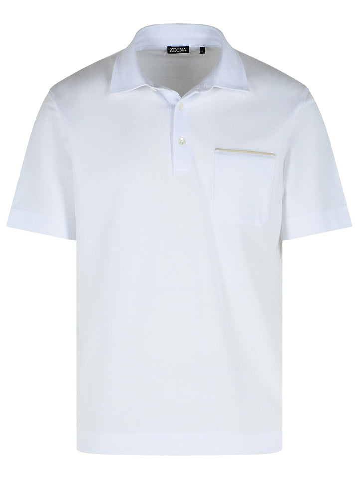 Zegna 'Pure' White Cotton Polo Shirt Men