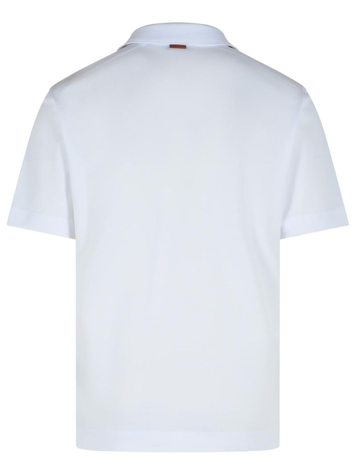 Zegna 'Pure' White Cotton Polo Shirt Men