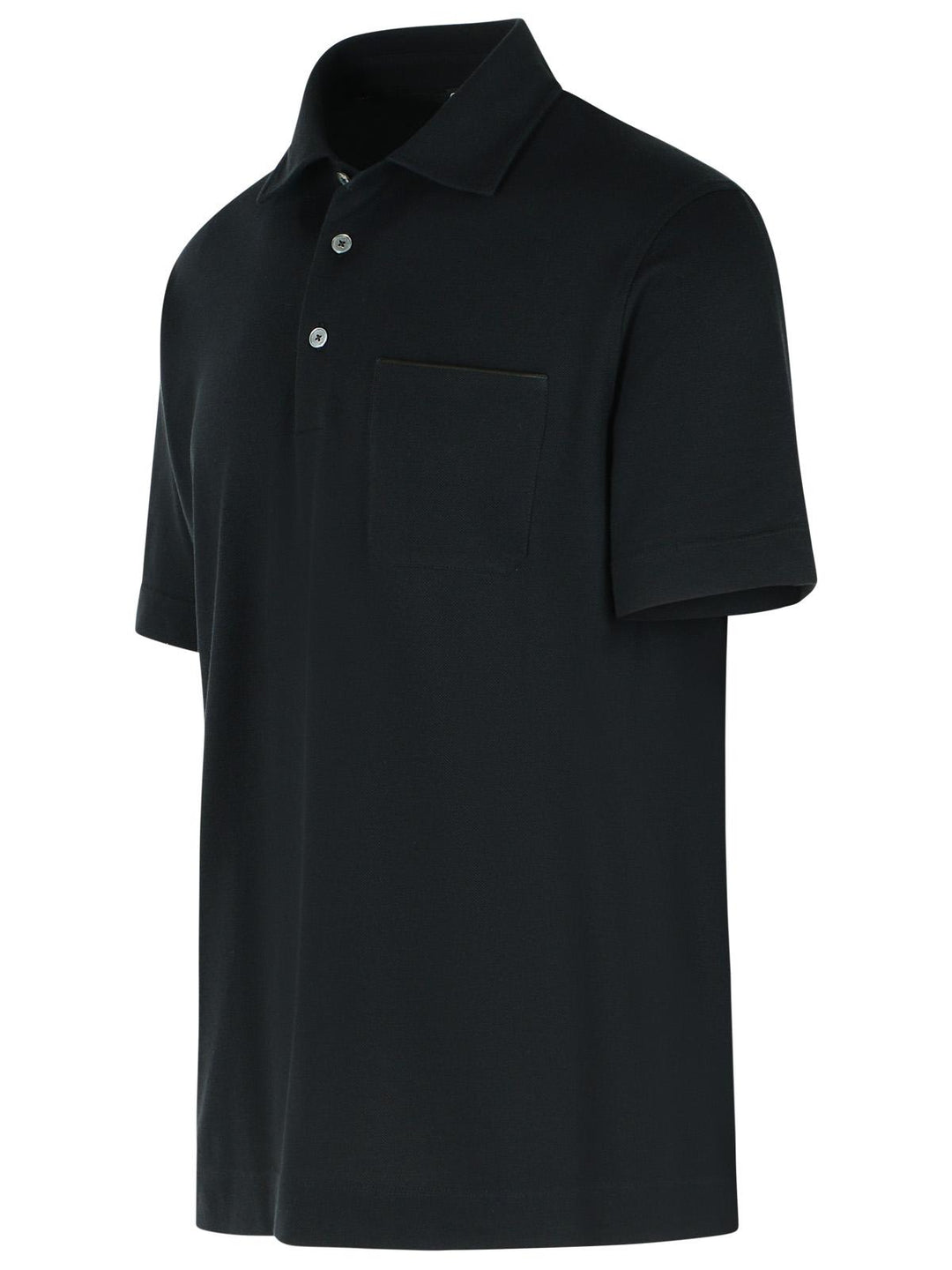 Zegna 'Pure' Black Cotton Polo Shirt Men