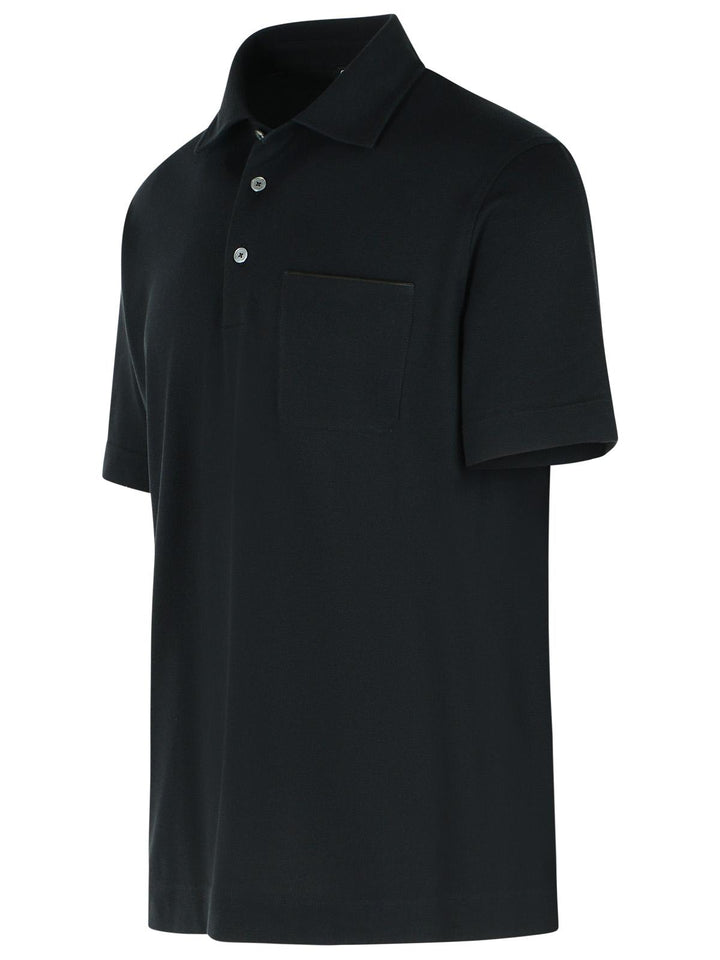 Zegna 'Pure' Black Cotton Polo Shirt Men