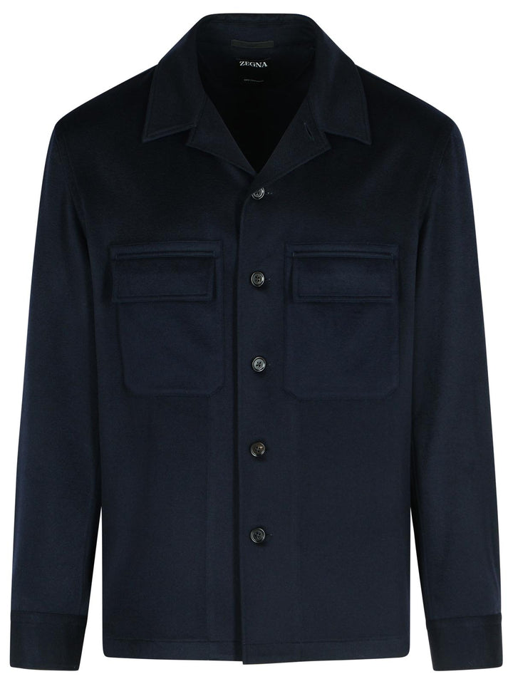 Zegna 'Oasi' Night Blue Cashmere Shirt Men