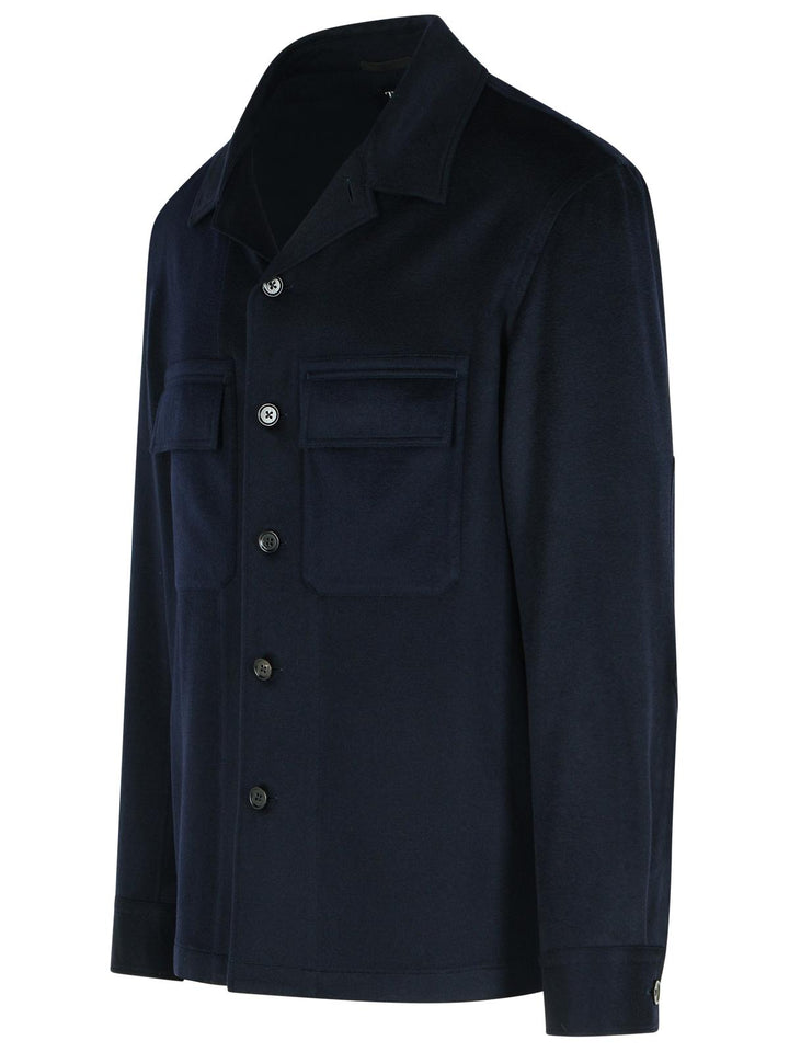 Zegna 'Oasi' Night Blue Cashmere Shirt Men