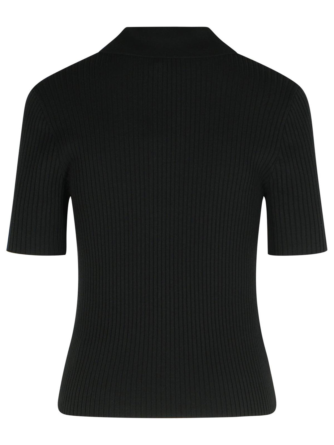 Courreges Black Viscose Blend Polo Shirt Women