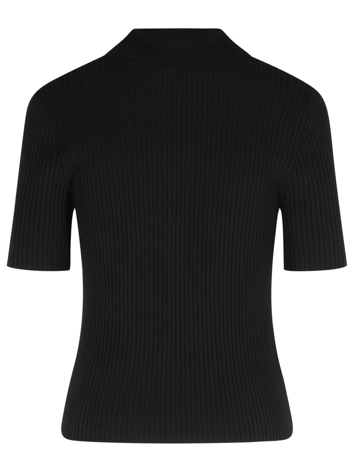 Courreges Black Viscose Blend Polo Shirt Women