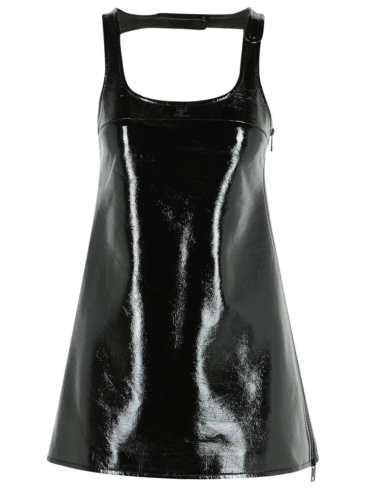 Courreges 'Reedition' Dress In Black Cotton Blend Women