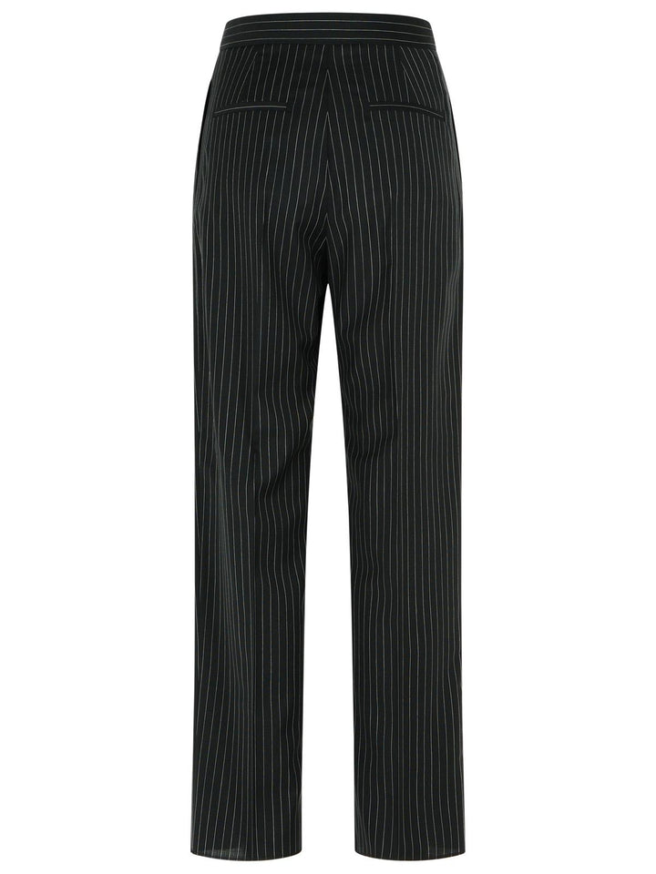 Max Mara 'Sesamo Carrot' Black Virgin Wool Tela Pants Women
