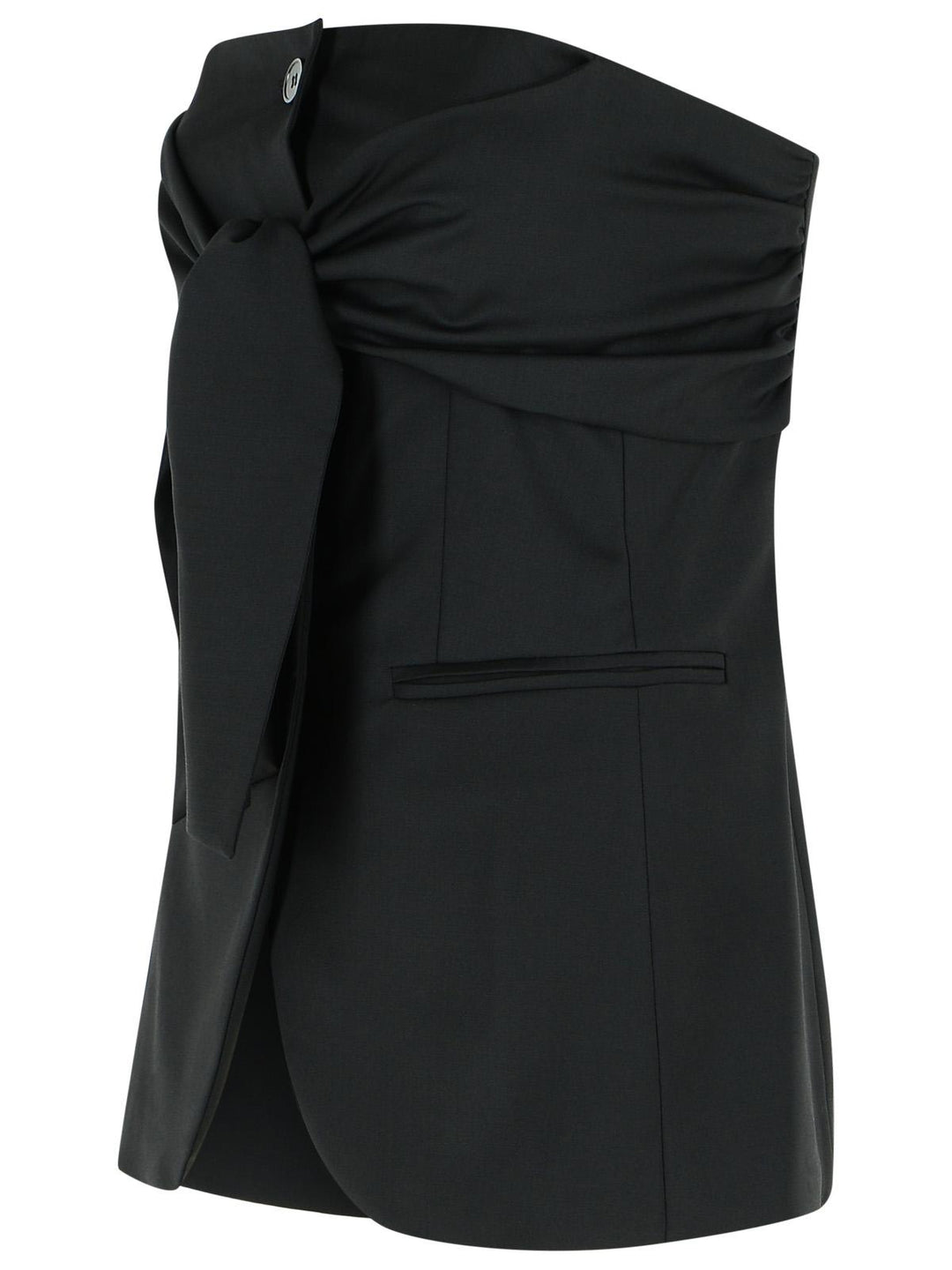 Max Mara 'Veruska' Black Virgin Wool Bustier Top Women
