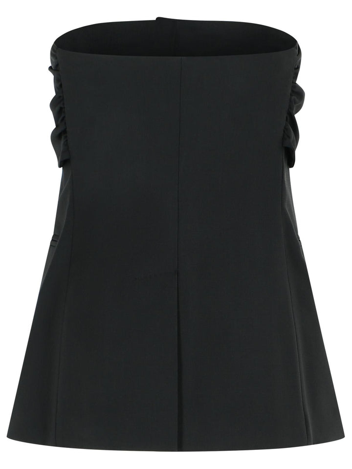 Max Mara 'Veruska' Black Virgin Wool Bustier Top Women