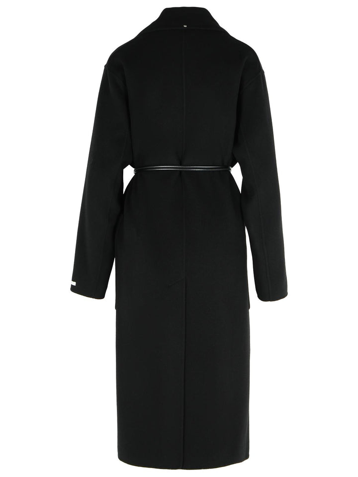 Sportmax Abate' Black Virgin Wool Robe Coat Women