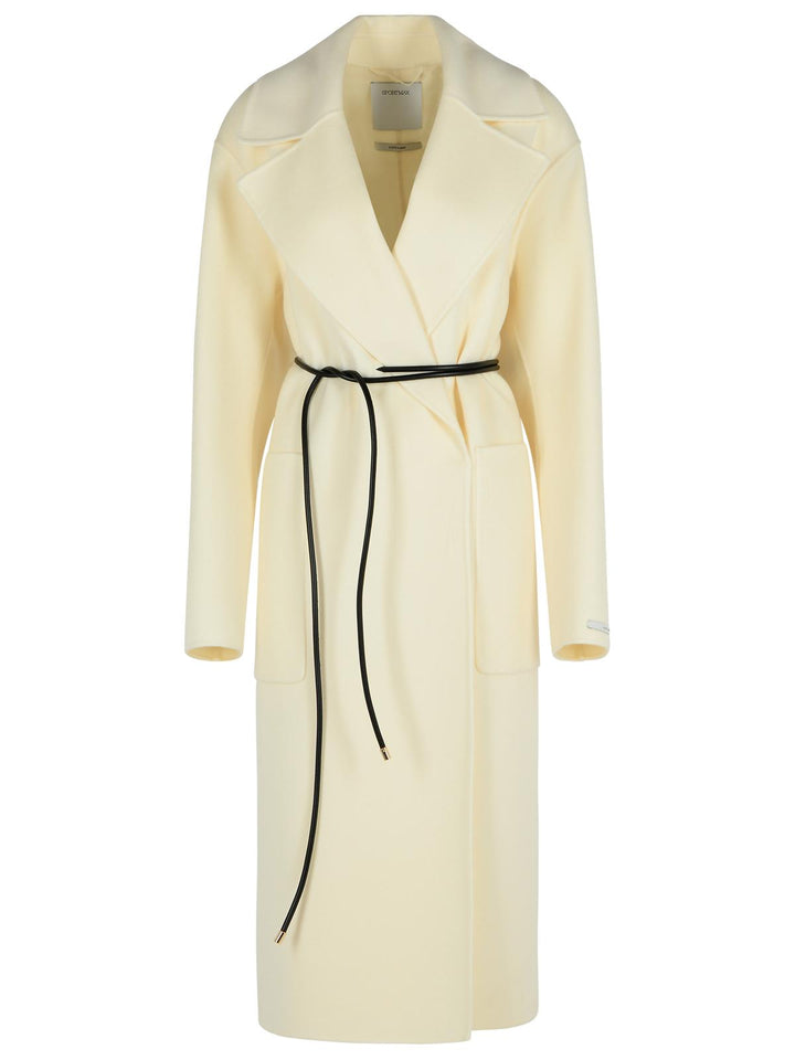 Sportmax 'Abate' Milk Virgin Wool Dressing Gown Coat Women