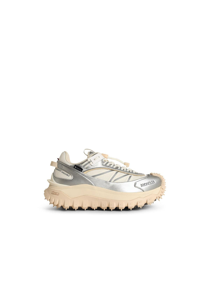 Moncler 'Trailgrip Gtx' Silver Leather Blend Sneakers Women