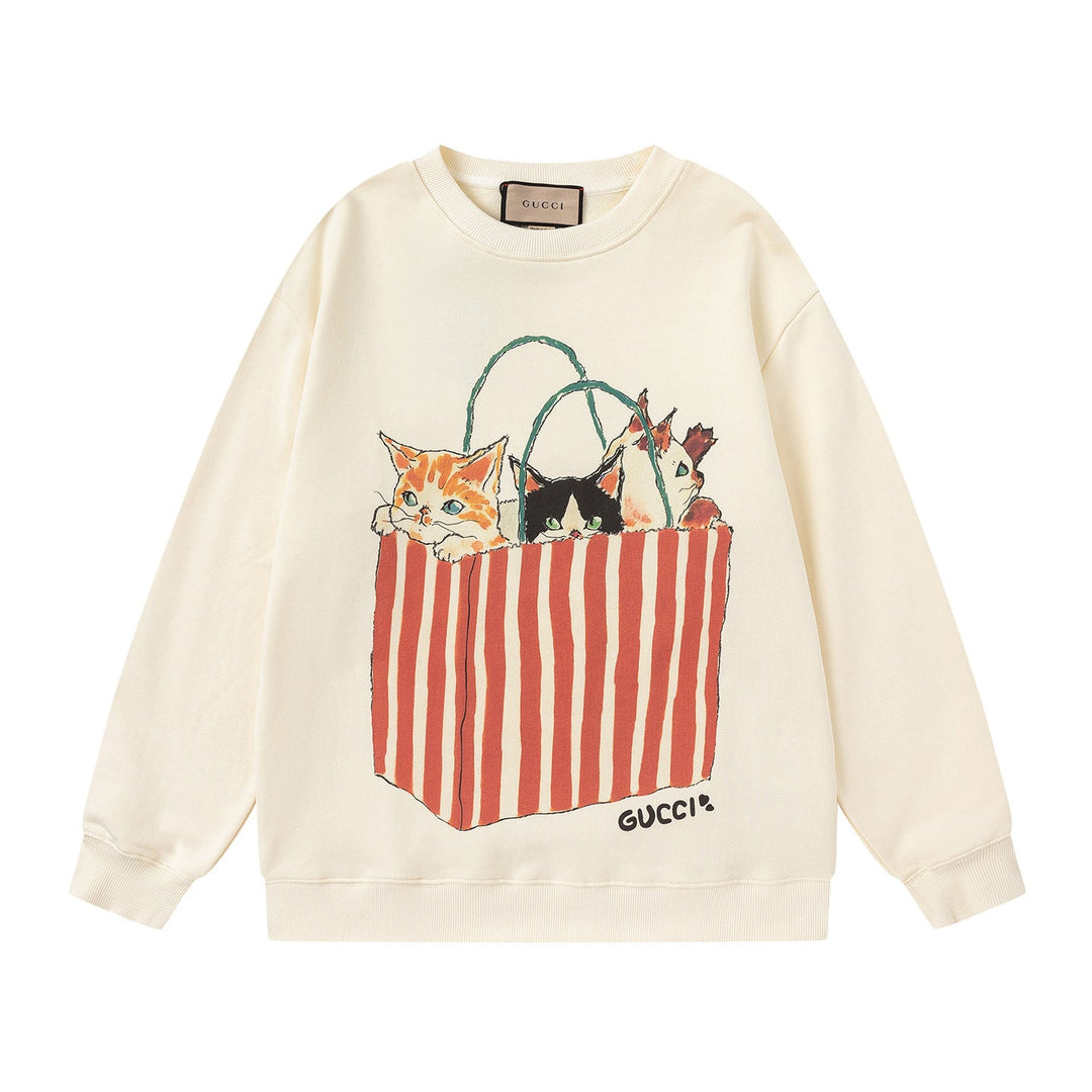 GUCCI Beige Cotton Jersey Sweatshirt New &amp; Authentic