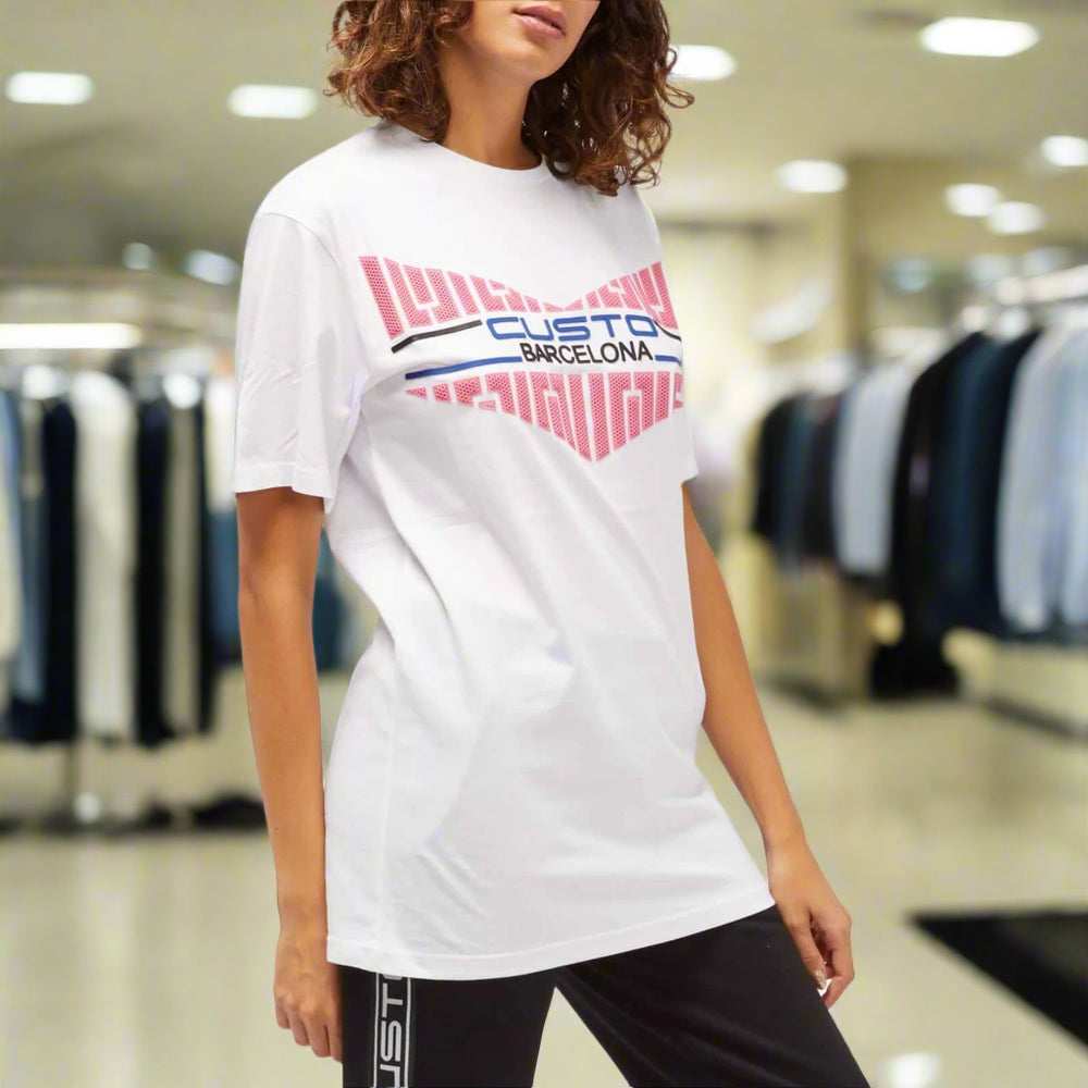 Custo Barcelona  women's white/pink T-shirts