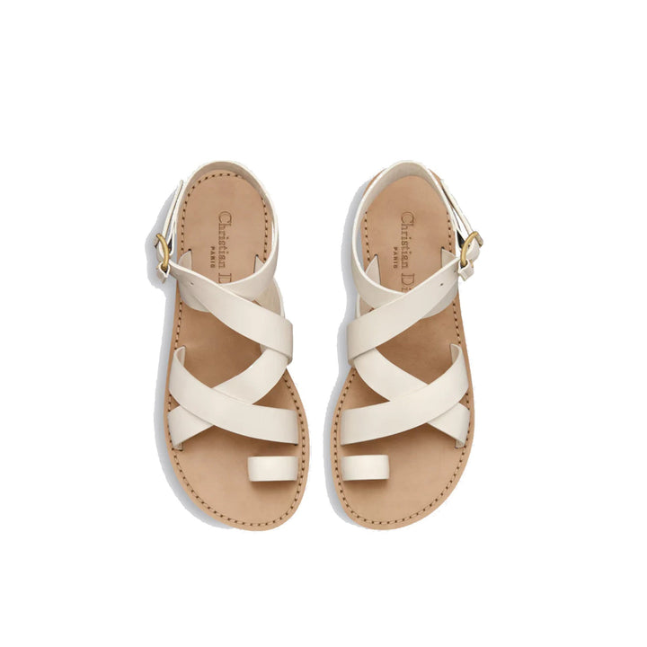 Dior Sun Leather Flat Sandals Women