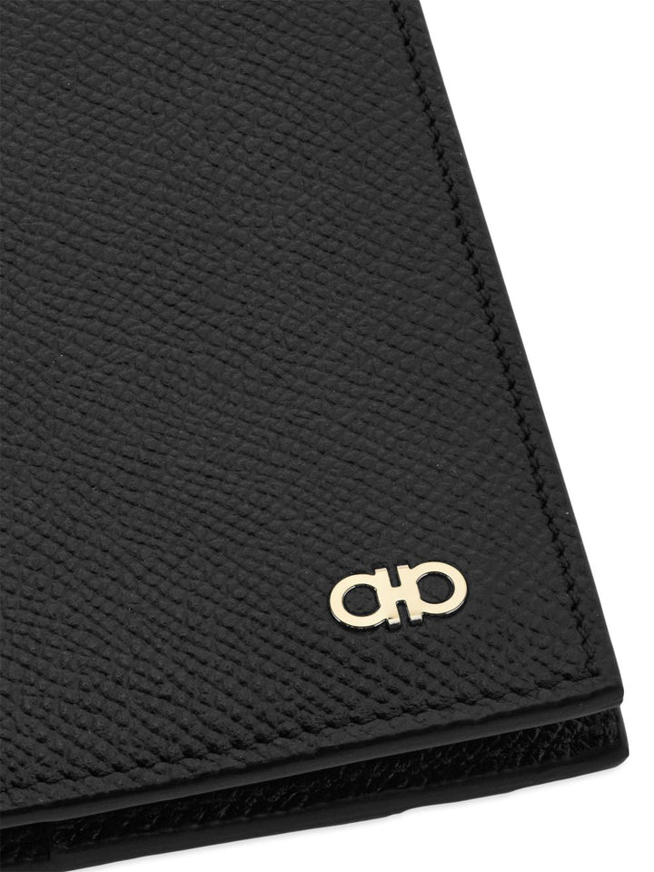 Ferragamo Leather Grained Texture Bi-Fold Wallet