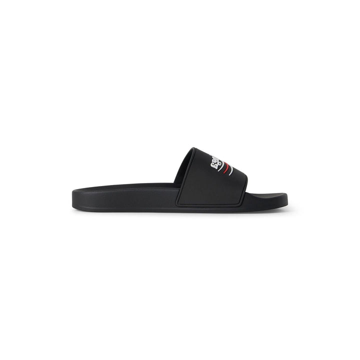 BALENCIAGA Pool Rubber Political Logo Sandals