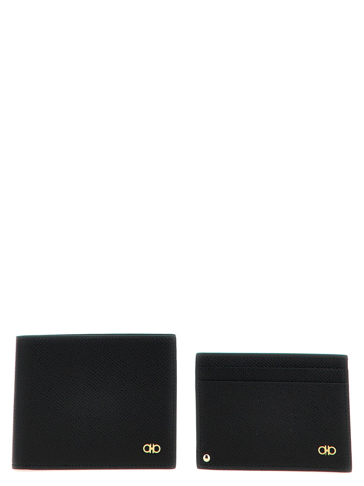 Ferragamo Men 'Gancio' Wallet + Card Holder Set