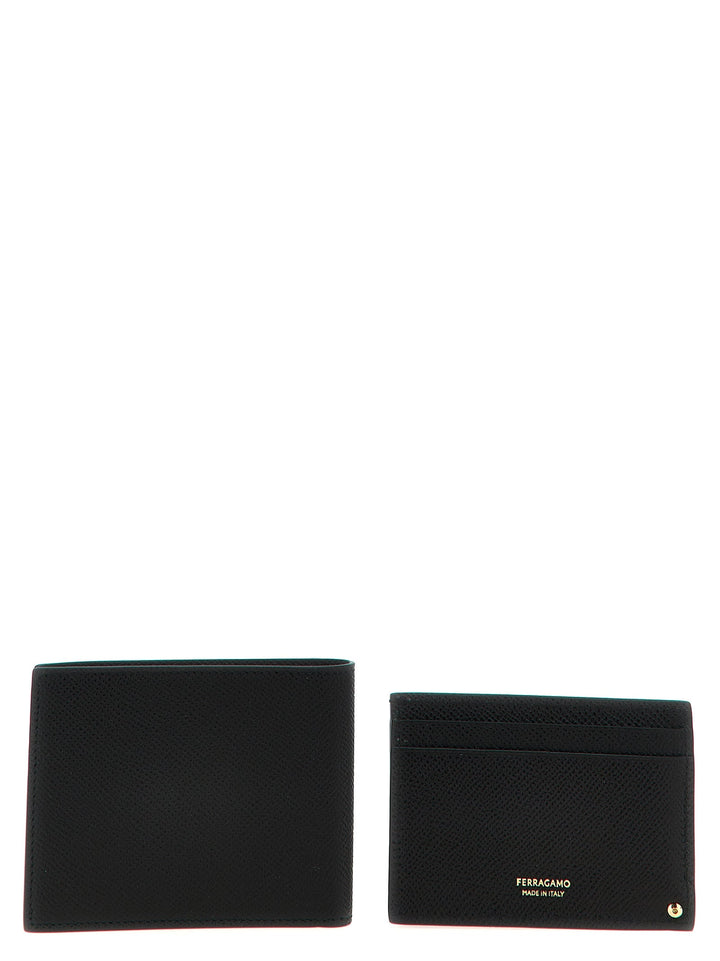 Ferragamo Men 'Gancio' Wallet + Card Holder Set