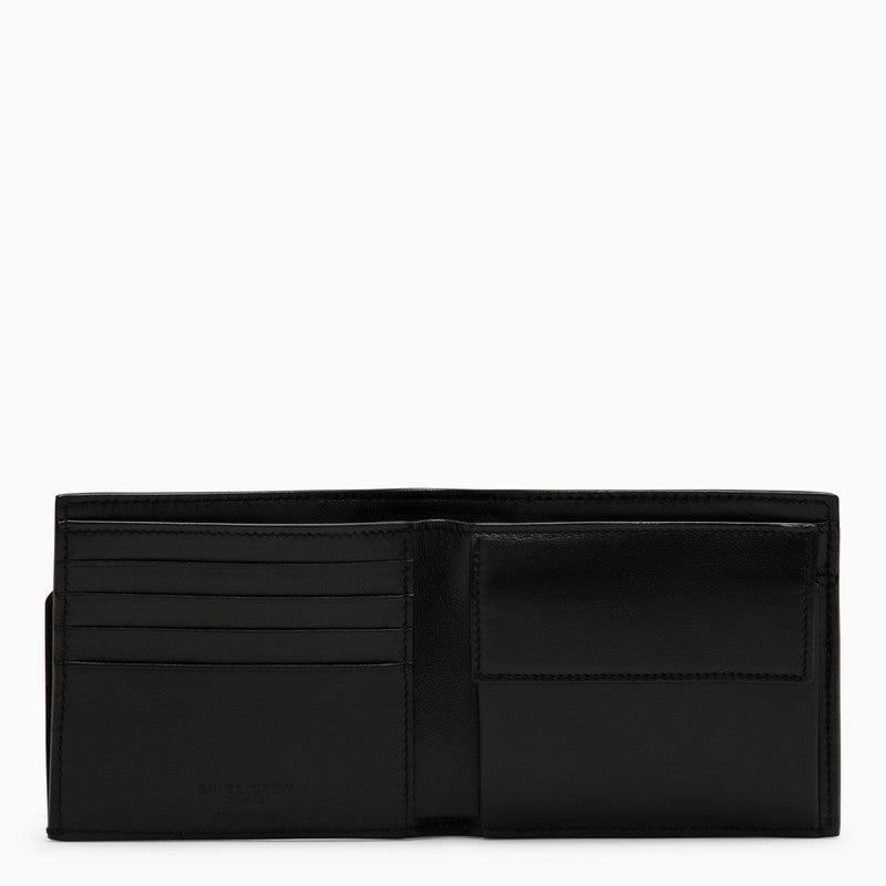 Saint Laurent Black Grained Leather East/West Wallet With Coin Purse Men