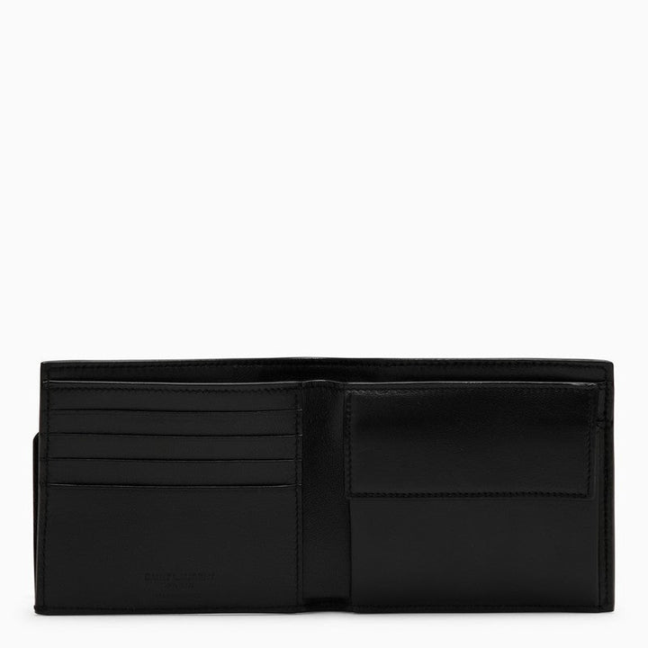 Saint Laurent Black Grained Leather East/West Wallet With Coin Purse Men