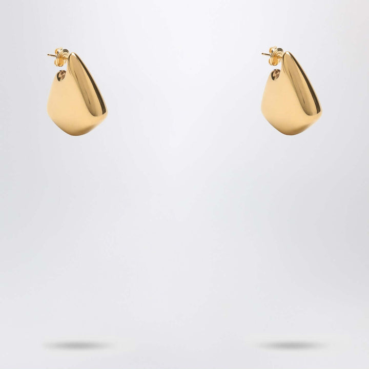 Bottega Veneta Women Small Fin Earrings In Sterling Silver With Gold Finish