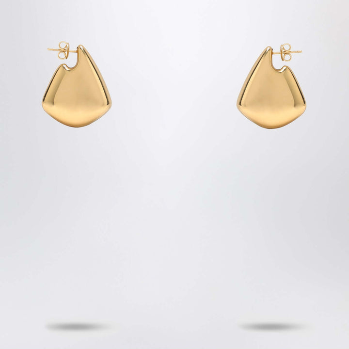 Bottega Veneta Women Small Fin Earrings In Sterling Silver With Gold Finish