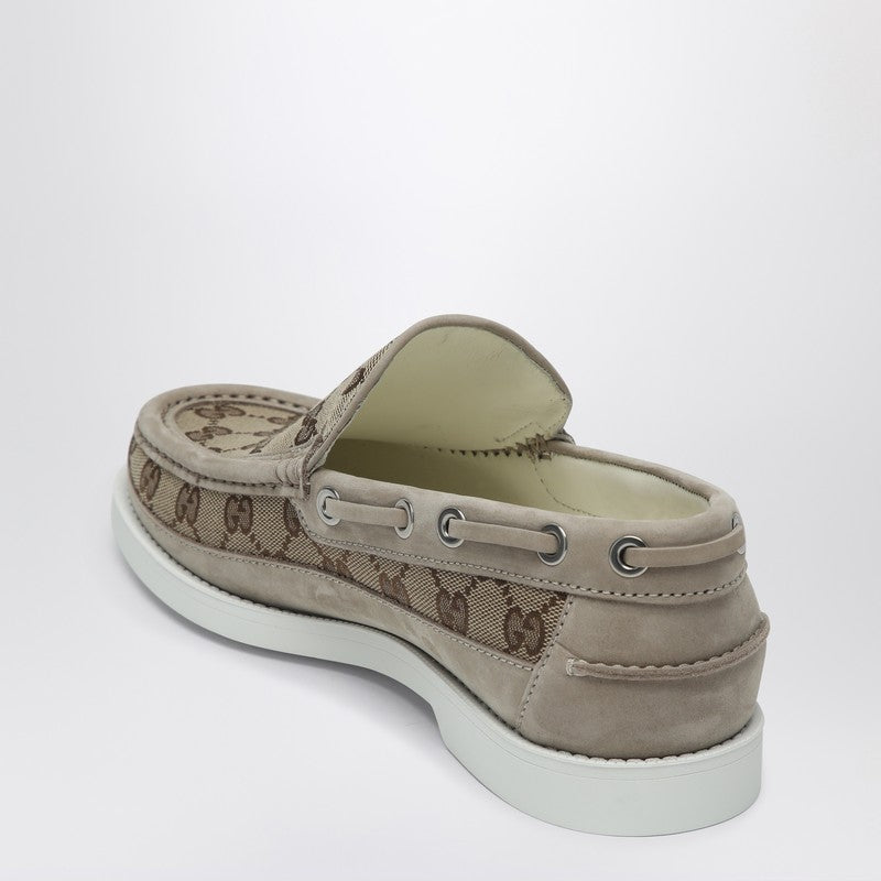 Gucci Loafer In Original Gg Fabric Beige/Ebony Men
