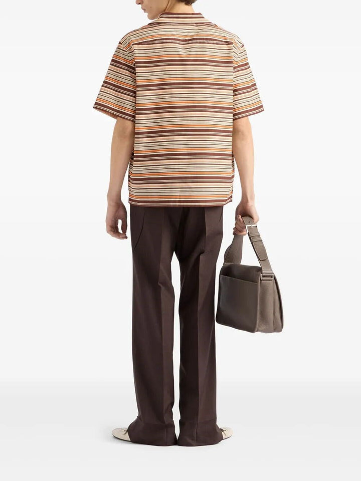 Prada Men Short-Sleeved Cotton Shirt