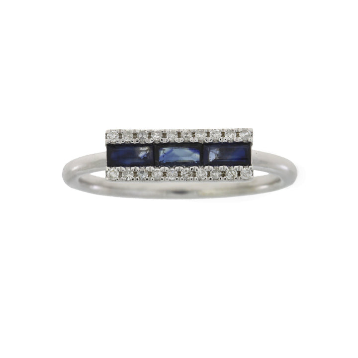 .63ct Diamond Sapphire Ring 14KT White Gold
