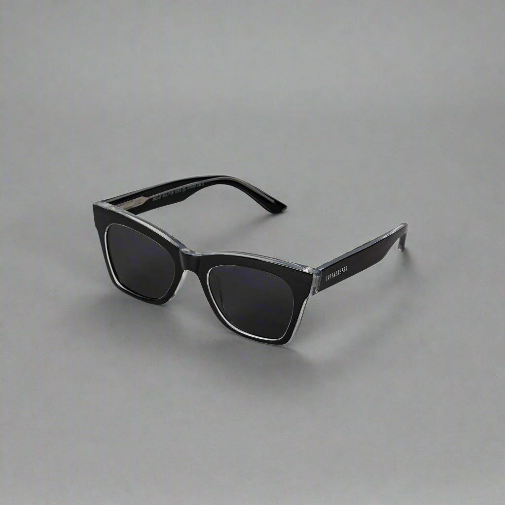 Black stylish Italian designed affordable sunglasses with UV protection.