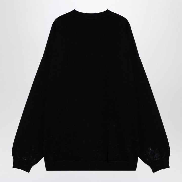 Balenciaga Black Cotton Blend Jumper With Print Men