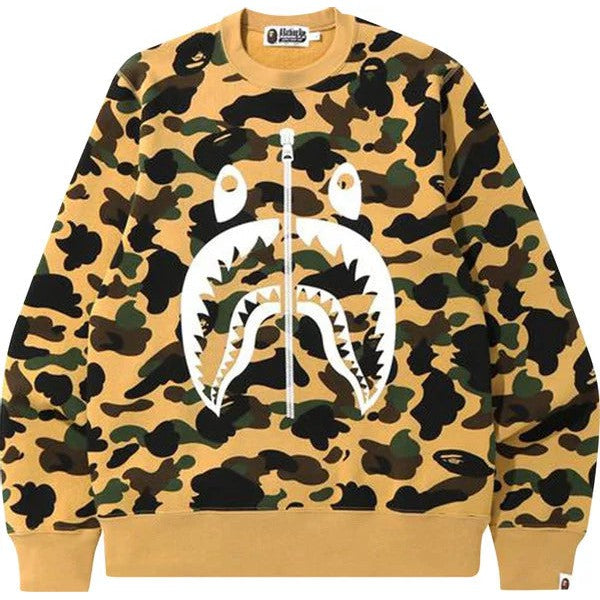 BAPE 1st Camo Shark Crewneck 'Yellow'