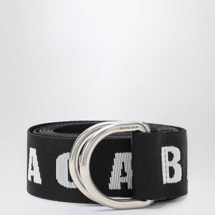 Balenciaga D-Ring Belt In Black And White Canvas Men