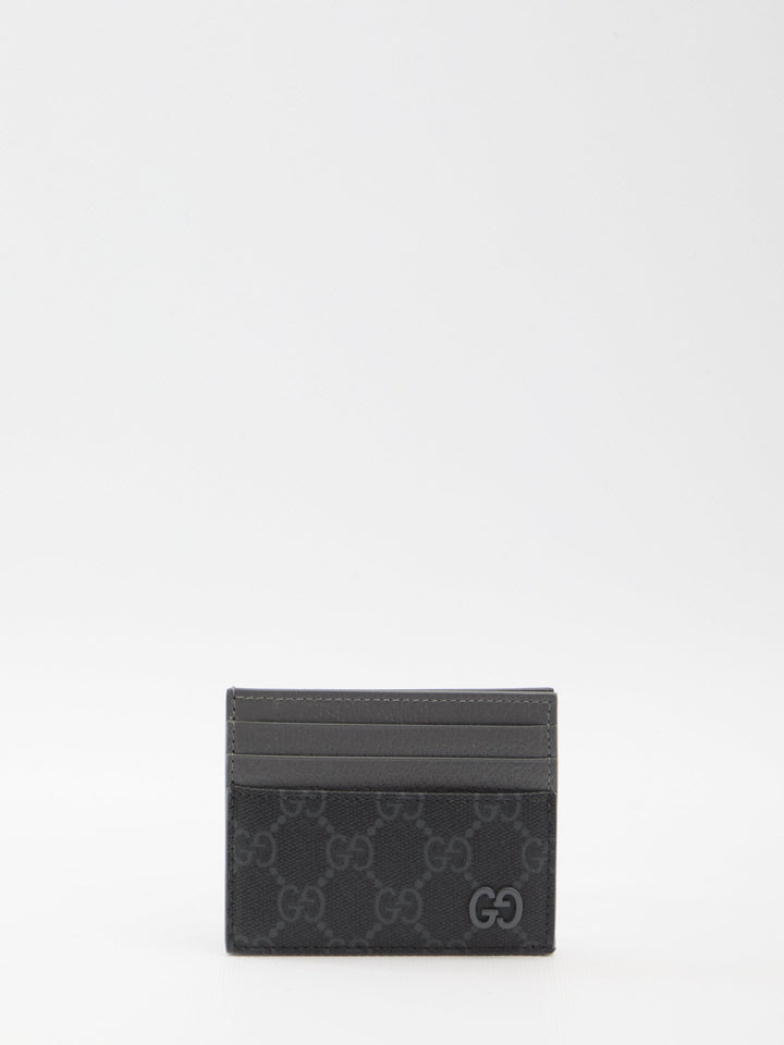GUCCI Mini Fabric and Leather Card Holder