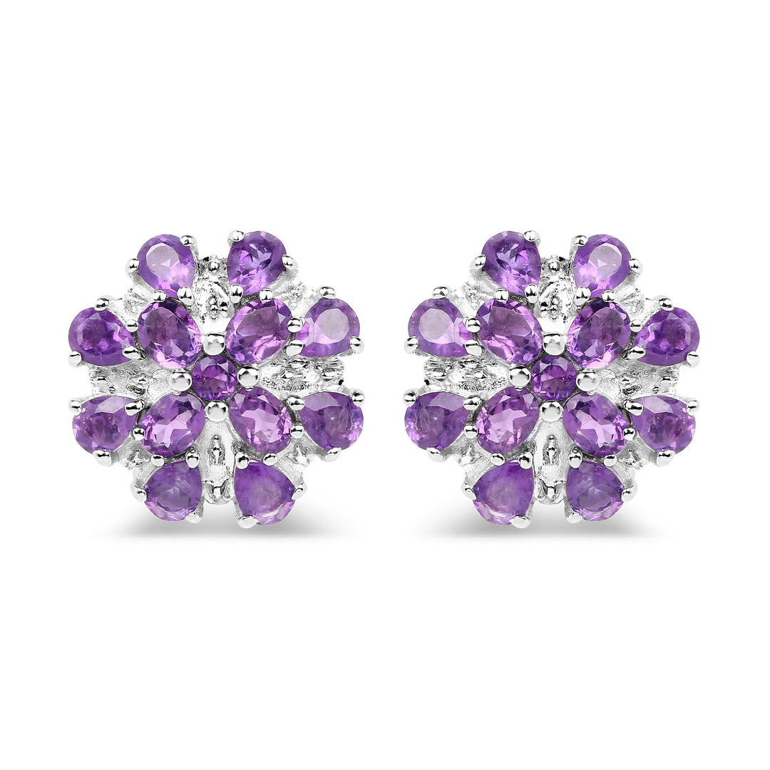 3.80 Carat Genuine Amethyst .925 Sterling Silver Earrings