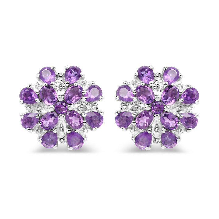 3.80 Carat Genuine Amethyst .925 Sterling Silver Earrings