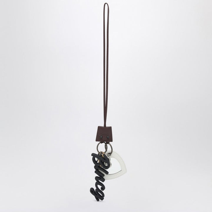 Balenciaga Keychain Charm Heart Le City Burgundy/White Women