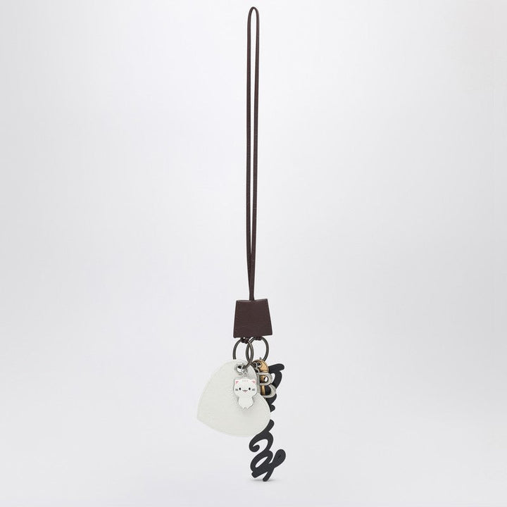 Balenciaga Keychain Charm Heart Le City Burgundy/White Women