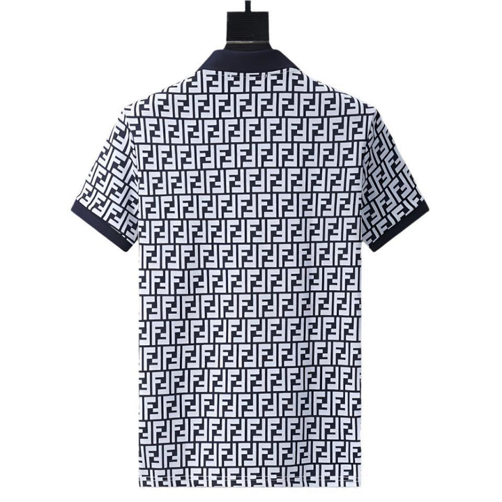 Fendi Navy T-Shirt With Collar