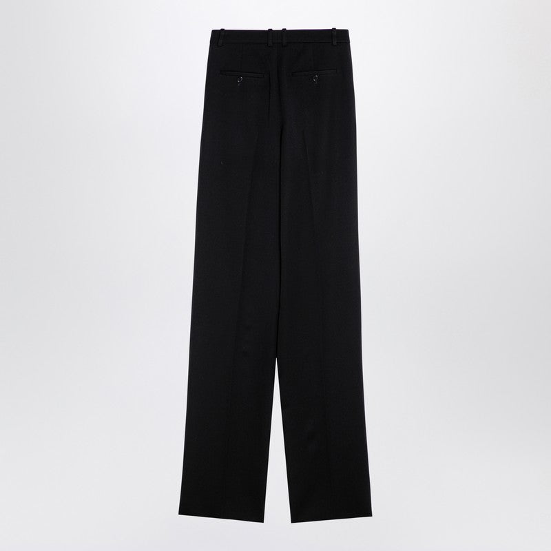 Saint Laurent Black Wool Wide Trousers Women