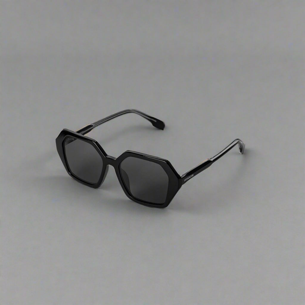 Black stylish Italian designed affordable sunglasses with UV protection.