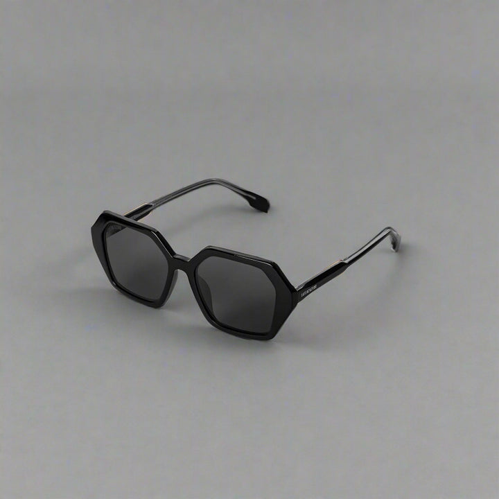 Black stylish Italian designed affordable sunglasses with UV protection.