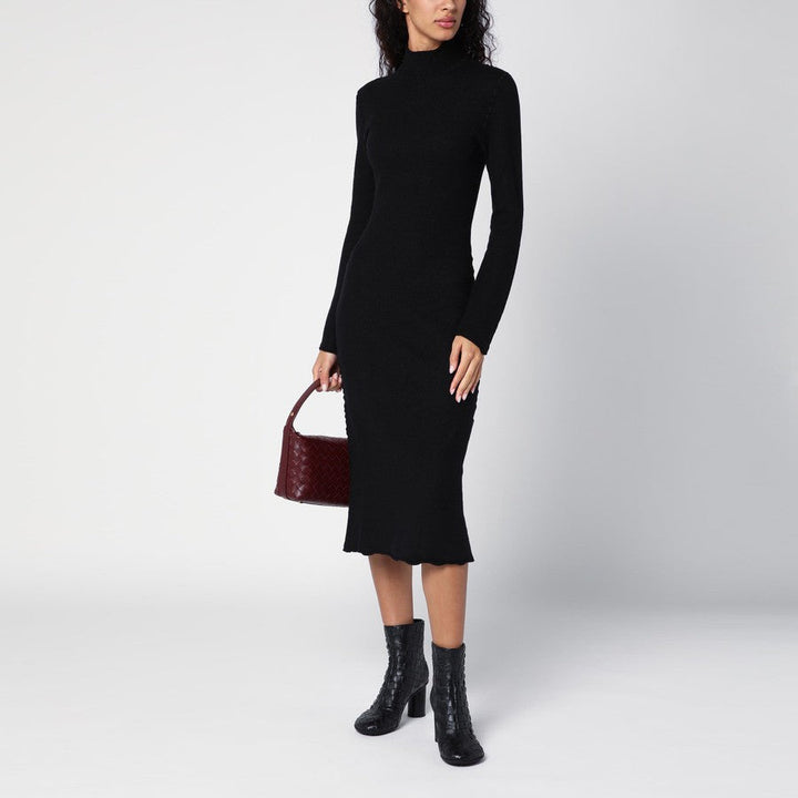 Bottega Veneta Women Black Wool Turtleneck Dress