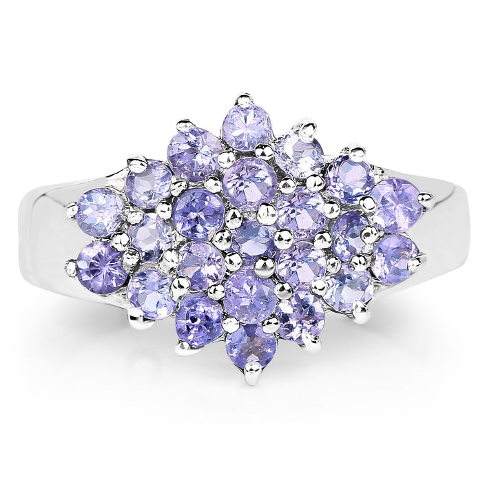 1.61 Carat Genuine Tanzanite .925 Sterling Silver Ring