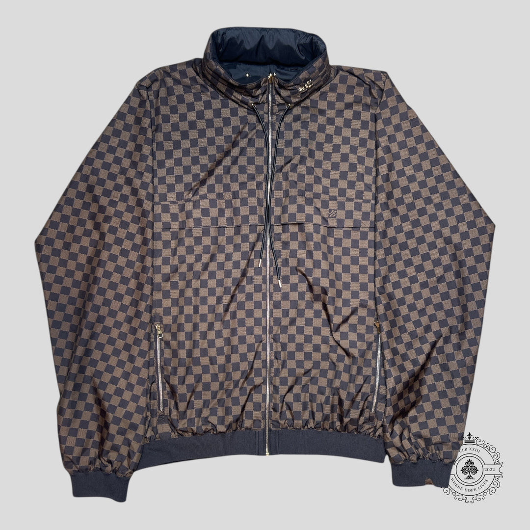 Louis Vuitton Reversible Checkered Damier Windbreaker in Brown