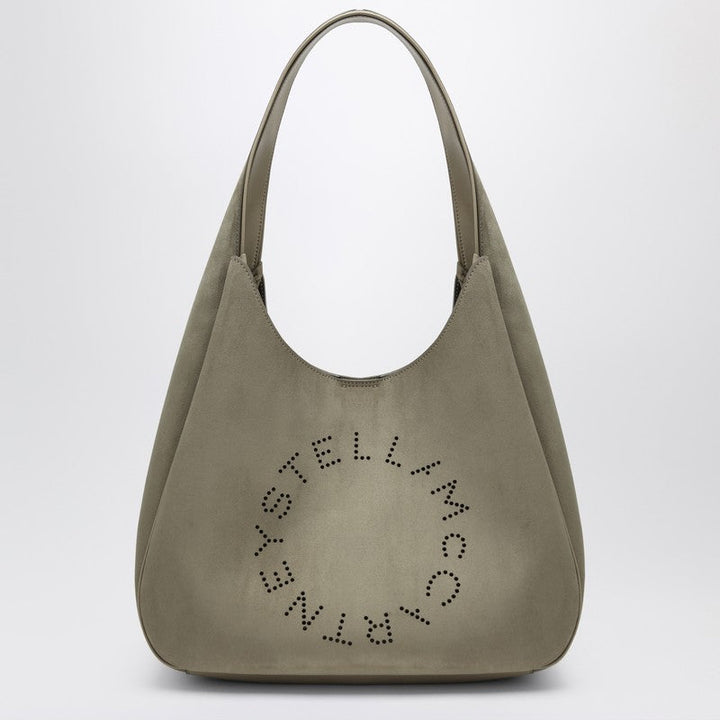Stella Mccartney Large Khaki Hobo Bag With Logo Women