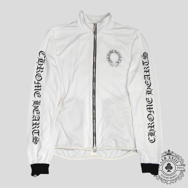 Chrome Hearts Horseshoe Logo Mesh Track Jacket in White