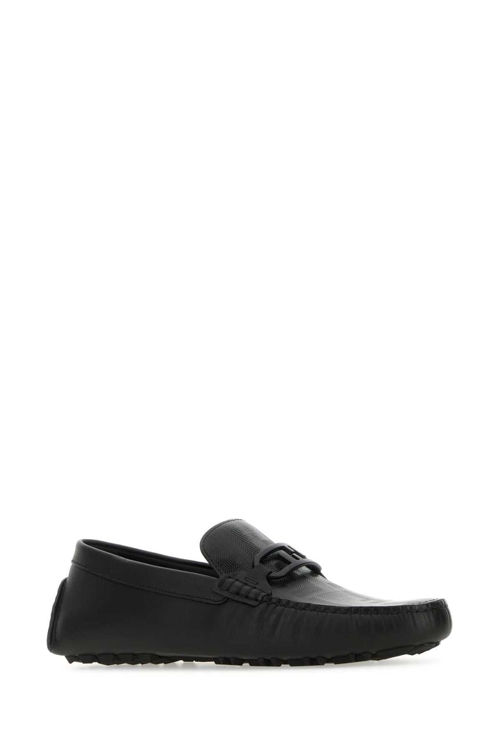 FENDI Leather Diver O Lock Loafers