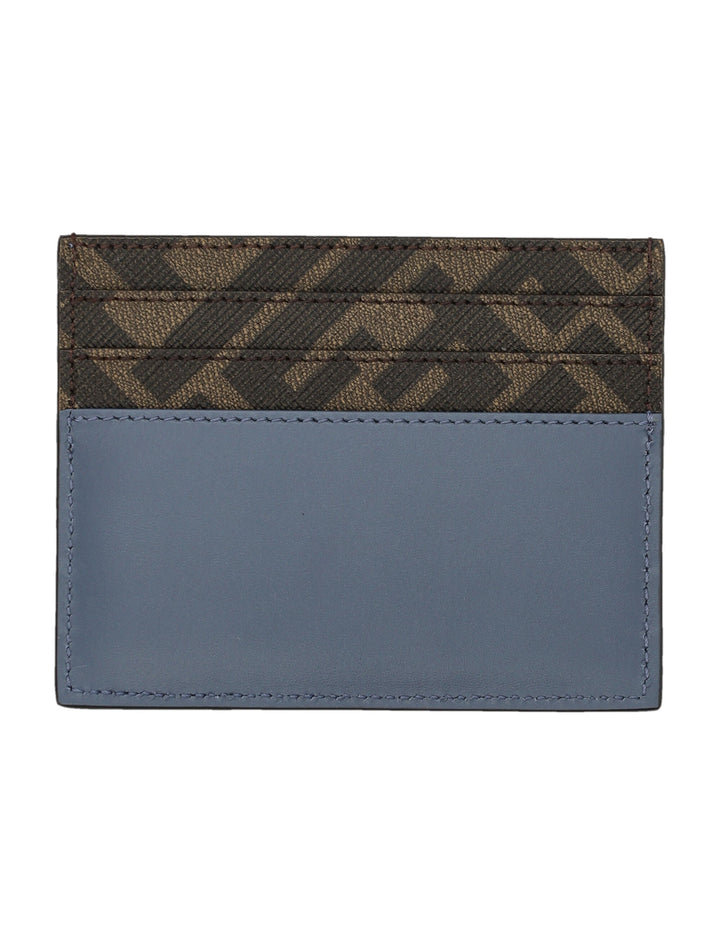 FENDI Leather and Canvas Squared Card Holder